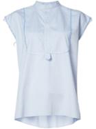Nili Lotan Sleeveless Shirt, Women's, Size: Small, Blue, Cotton