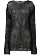 Ann Demeulemeester See Through Knit Sweater - Black