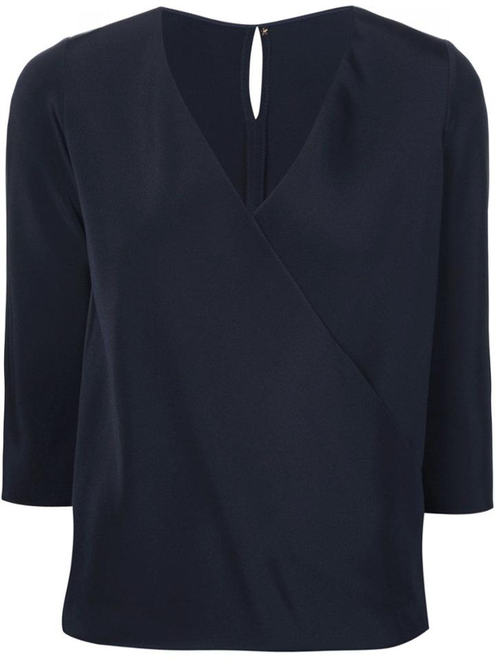 Peter Cohen Wrap Blouse - Blue