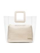 Staud Beige Shirley Croc-embossed Leather And Pvc Tote - Neutrals