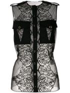 Givenchy Sleeveless Lace Blouse - Black