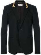 Saint Laurent - Embroidered Collar Blazer - Men - Silk/cotton/polyester/metallized Polyester - 54, Black, Silk/cotton/polyester/metallized Polyester
