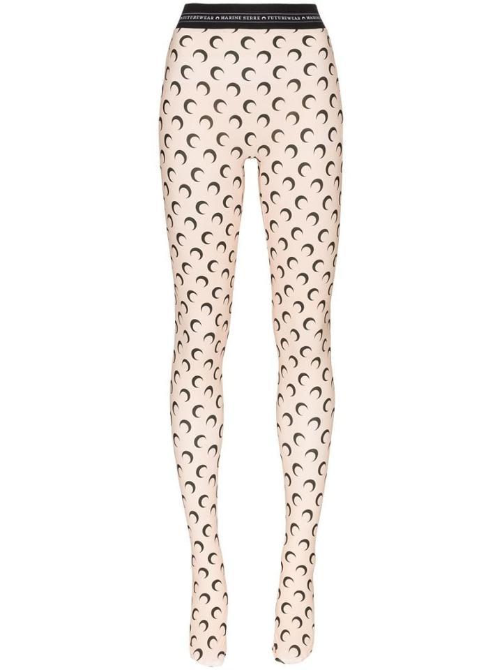 Marine Serre Moon Print Leggings - Neutrals