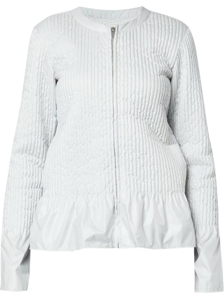 Sacai Quilted Zipped Jacket, Women's, Size: 2, Grey, Polyester