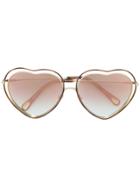 Chloé Eyewear Heart Shaped Sunglasses - Metallic