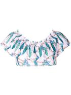 Verdelimon Peacock Print Bikini Top - Pink & Purple