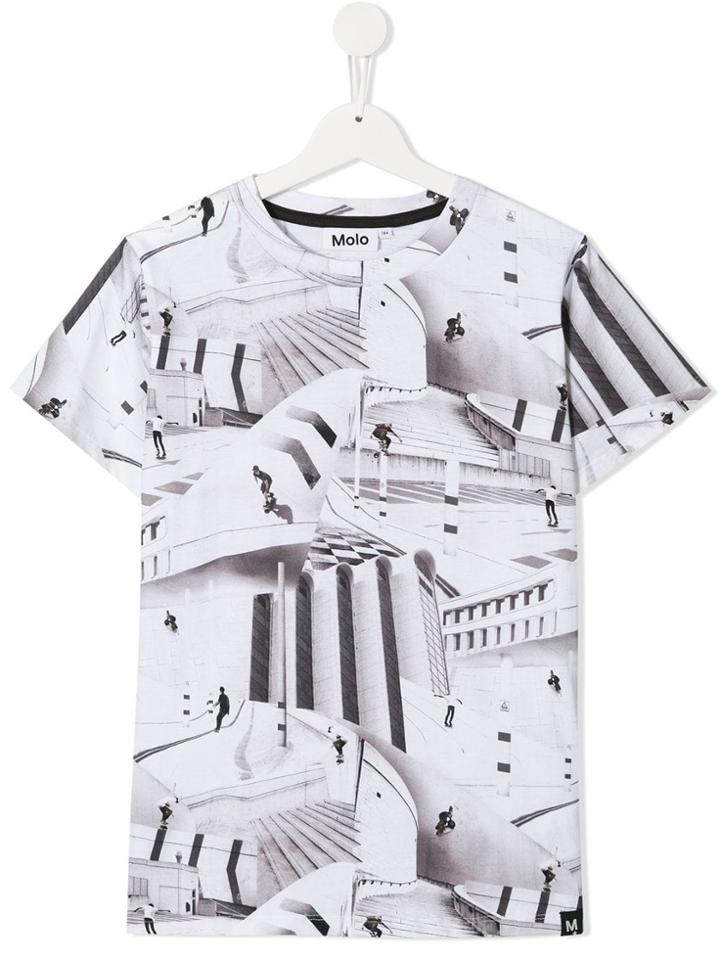 Molo Teen Skateboard Print T-shirt - Grey