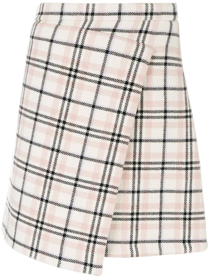 Carven Checked Wrap Skirt - Neutrals
