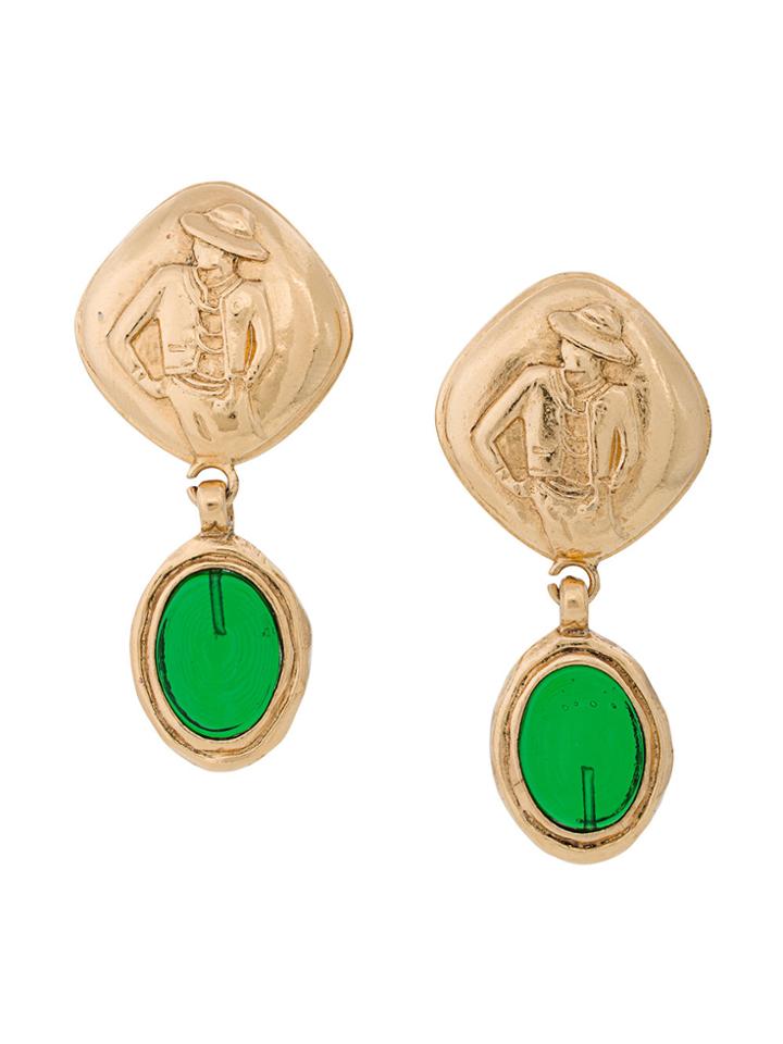 Chanel Vintage Mademoiselle Swing Earrings - Metallic