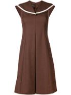 William Vintage 1972 Sailor Neckline Dress - Brown