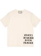 Gucci Oversize Cotton T-shirt With Appliqué - White