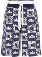 Dolce & Gabbana Crown Logo Print Shorts - Blue