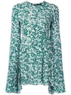 Dresscamp Cape Sleeve Fitted Dress, Women's, Size: 36, Green, Silk