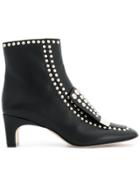 Sergio Rossi Studded Ankle Boots - Black
