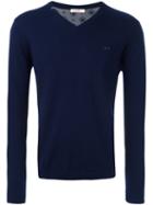 Sun 68 V Neck Jumper, Men's, Size: Xxl, Blue, Cotton/wool