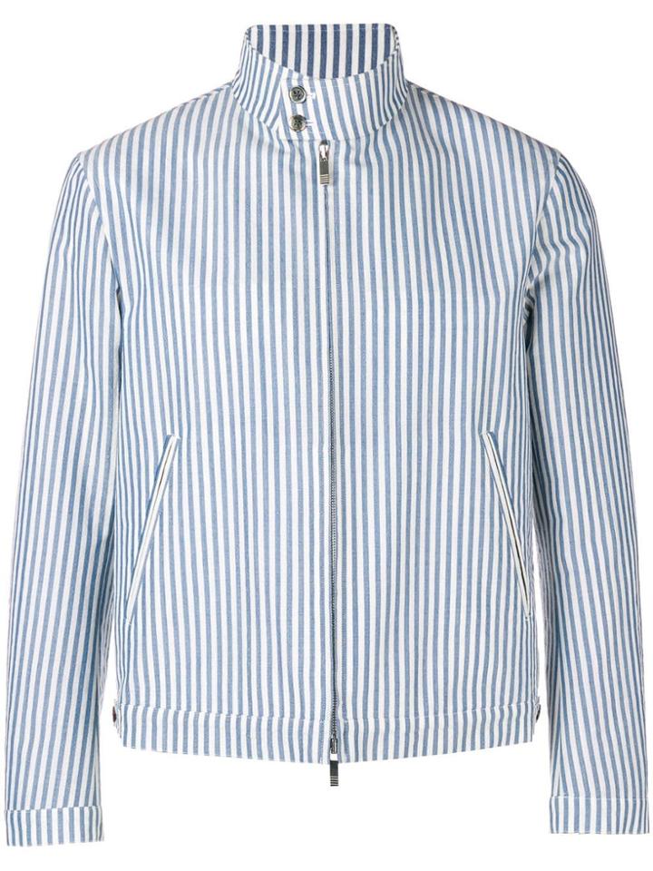 Thom Browne Bar Stripe Wool Baracuta Jacket - Blue