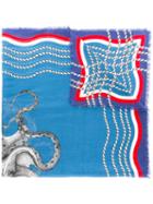 Gucci Chain Print Scarf, Women's, Blue, Modal/silk