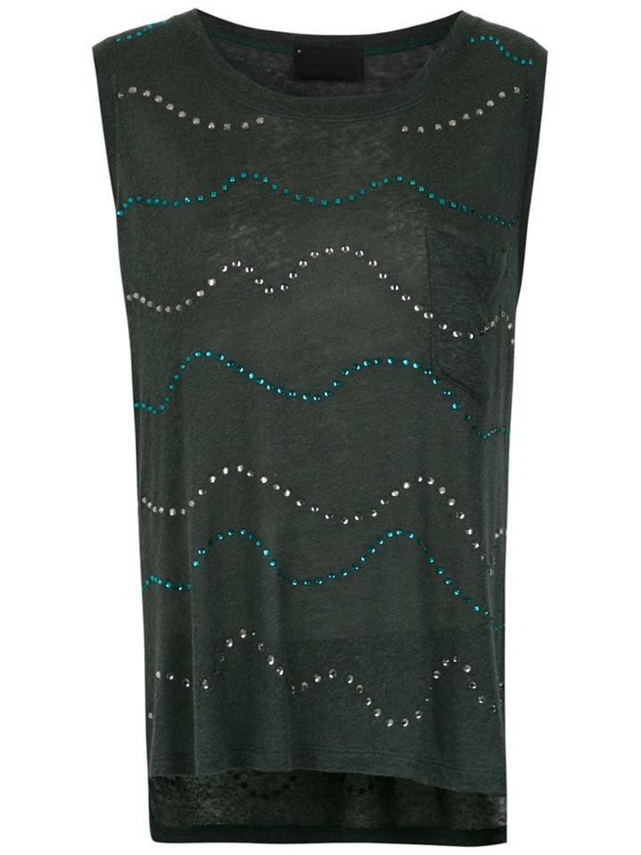 Andrea Bogosian Embellished Linen Blouse - Green