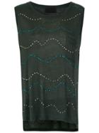 Andrea Bogosian Embellished Linen Blouse - Green