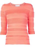 Christian Siriano Textured Knit Top, Women's, Size: 8, Yellow/orange, Polyester/spandex/elastane