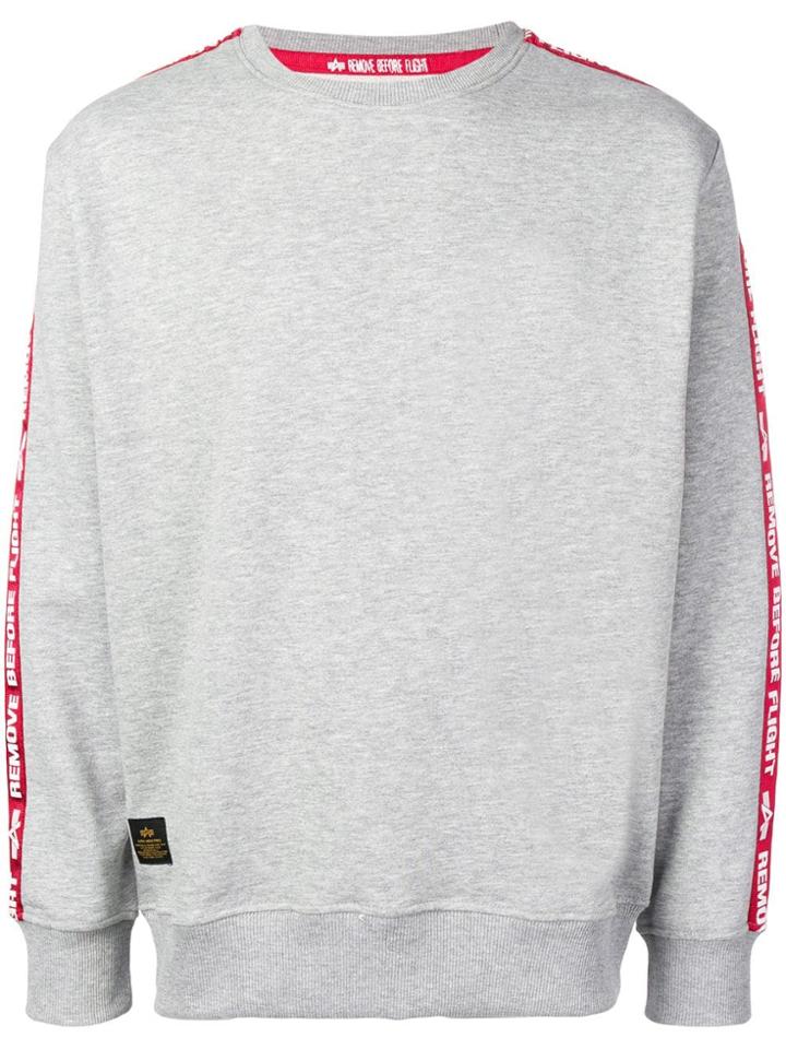 Alpha Industries Remove Before Flight Sweatshirt - Grey