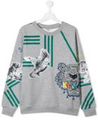Kenzo Kids Teen Mix Print Sweatshirt - Grey