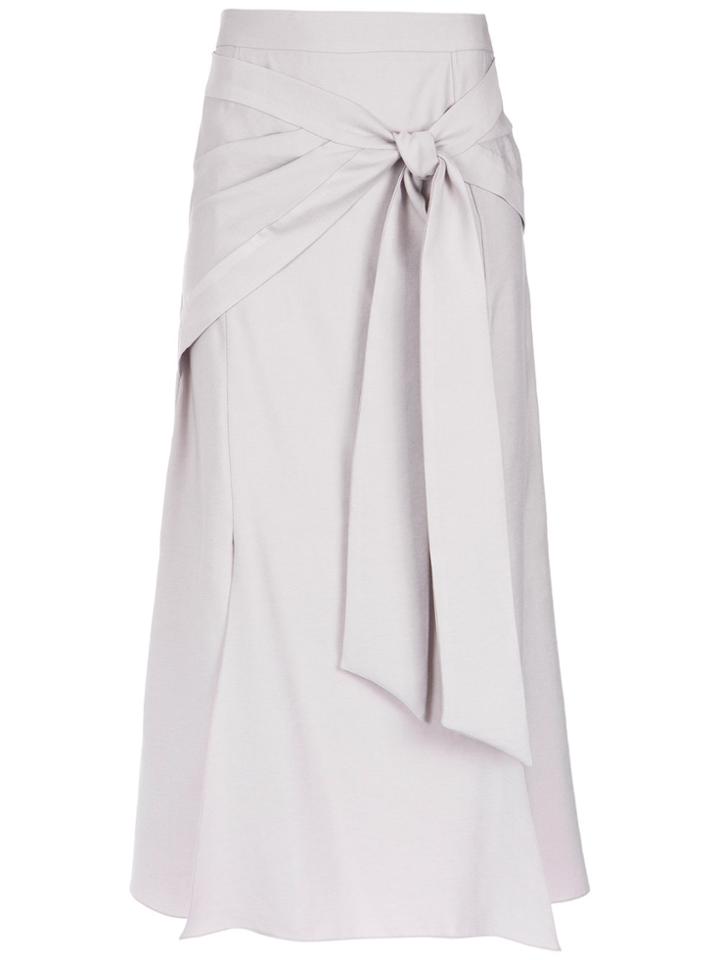 Giuliana Romanno Bow Detail Midi Skirt - Nude & Neutrals