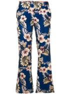 Philosophy Di Lorenzo Serafini Floral Print Trousers, Women's, Size: 44, Blue, Polyester