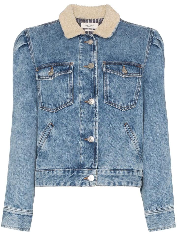 Isabel Marant Étoile Nolinea Shearling-collar Denim Jacket - Blue