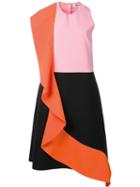 Msgm Ruffle Detail Dress, Women's, Size: 44, Pink/purple, Polyester/spandex/elastane/acetate