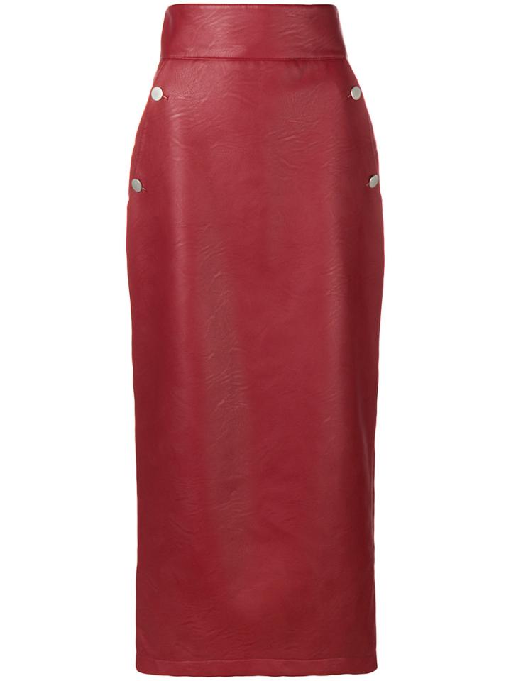 Sara Battaglia High-waisted Pencil Skirt - Red