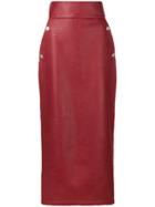Sara Battaglia High-waisted Pencil Skirt - Red