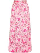 The Vampire's Wife Brocade Silk Midi Skirt - Pink & Purple
