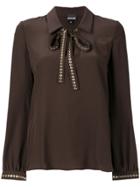 Just Cavalli Bow Tie Blouse - Brown