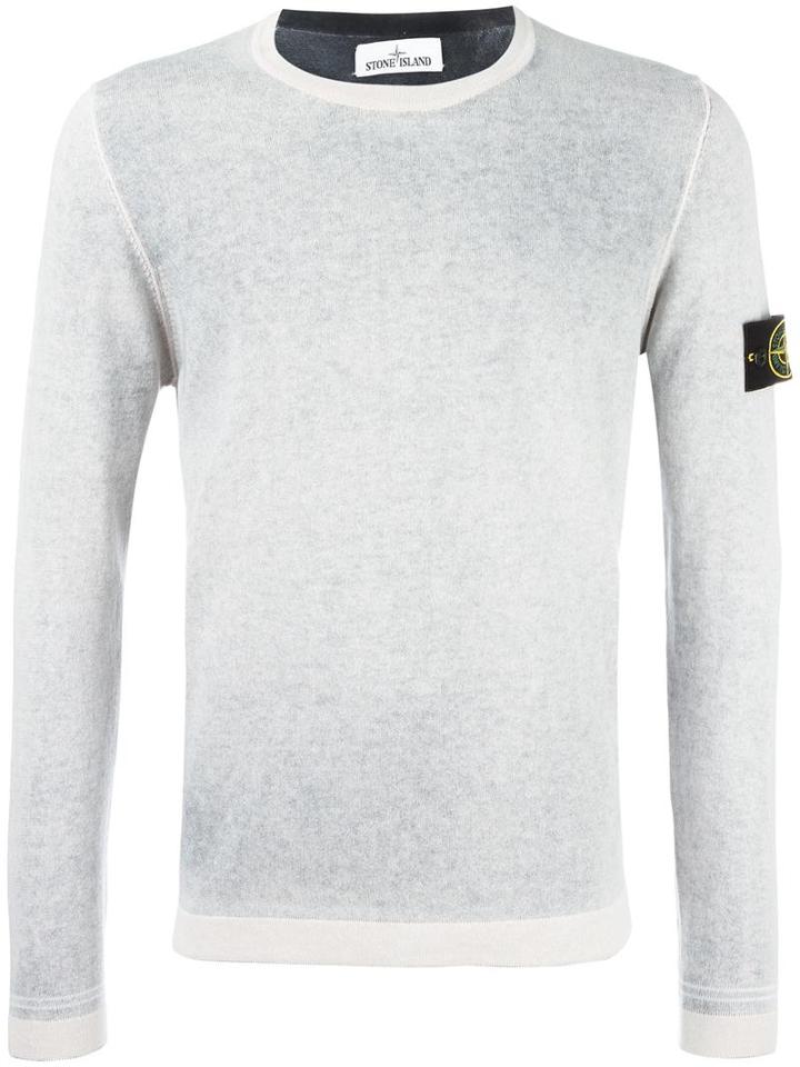 Stone Island Crew Neck Jumper, Men's, Size: Xl, White, Cotton