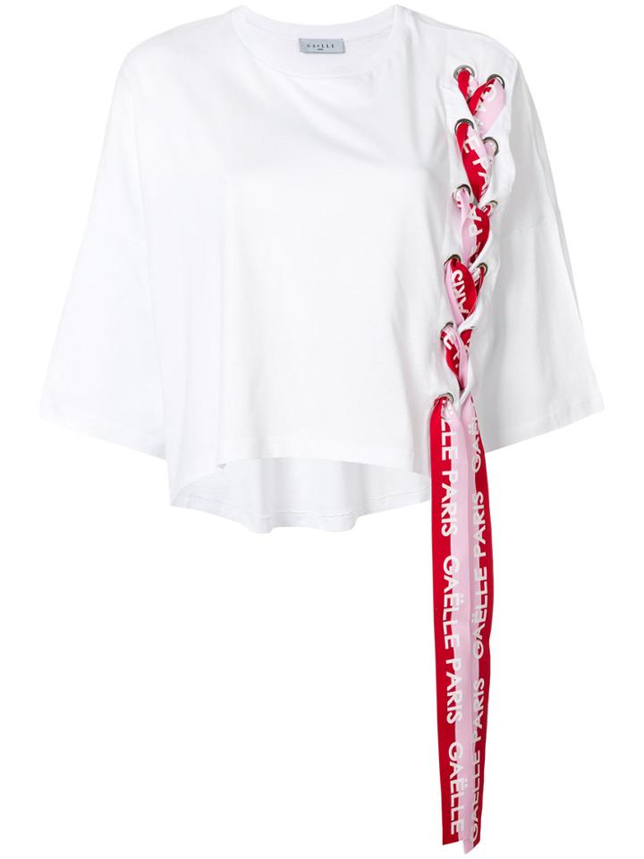 Gaelle Bonheur Lace-up Detail T-shirt - White
