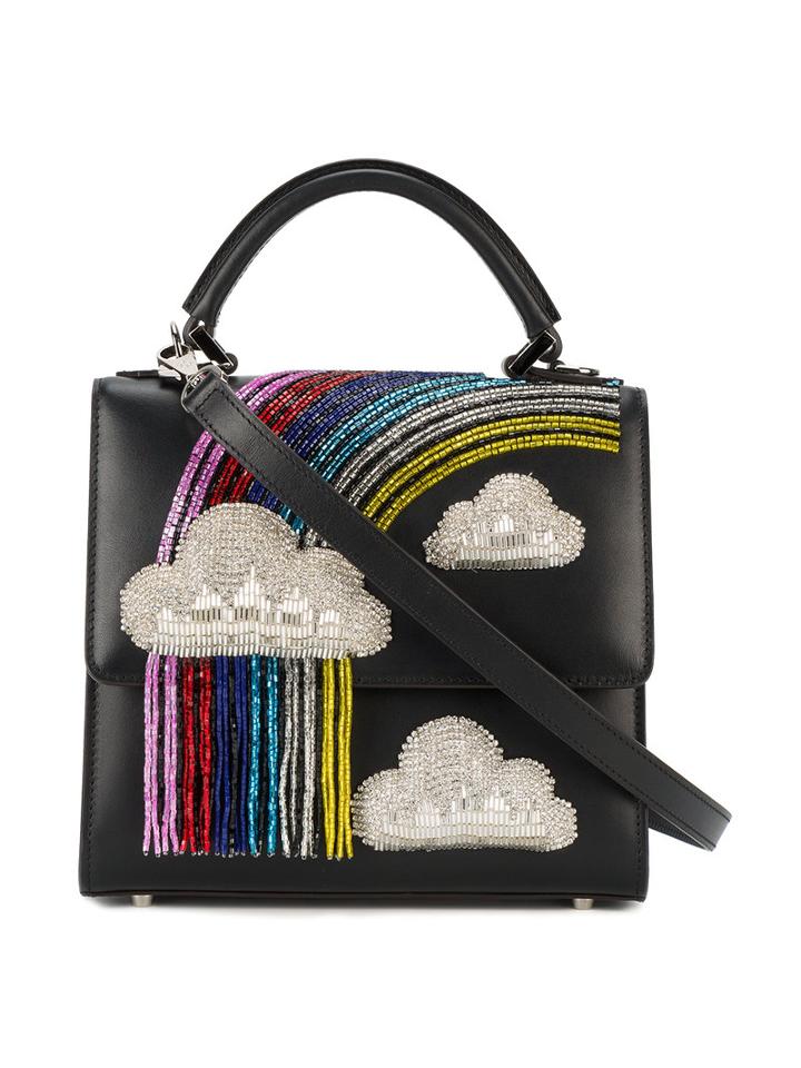 Les Petits Joueurs Mini Alex Rainbow Shoulder Bag, Women's, Black, Leather