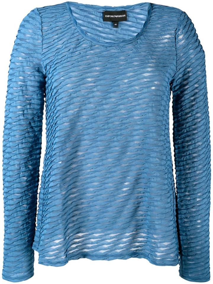 Emporio Armani Textured Knit Top - Blue