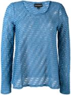 Emporio Armani Textured Knit Top - Blue
