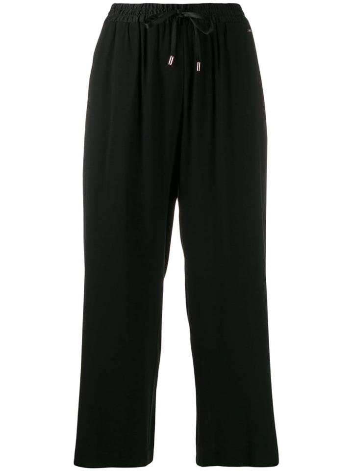 Liu Jo Cropped Wide Leg Trousers - Black