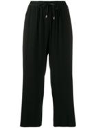 Liu Jo Cropped Wide Leg Trousers - Black