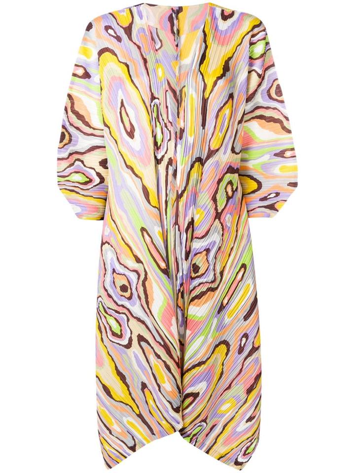 Pleats Please By Issey Miyake Oversized Pleated Coat - Neutrals