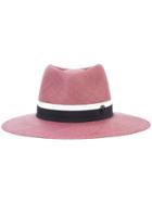 Maison Michel Logo Wide Brim Hat - Pink & Purple