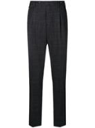 Pt01 High Rise Checked Trousers - Black