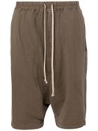 Rick Owens Drkshdw Drop-crotch Track Shorts, Men's, Size: Xl, Green, Cotton/rubber