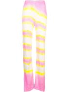 The Elder Statesman Raya Dyed Silk Flared Trousers - Pink