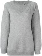 T By Alexander Wang V-neck Jumper, Women's, Size: Small, Grey, Wool/cashmere