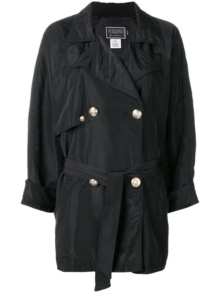 Versace Pre-owned 2000's Double-breasted Loose-fit Coat - Black