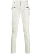 Balmain Ribbed Biker Jeans - White