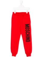 Moschino Kids - Branded Sweatpants - Kids - Cotton/spandex/elastane - 4 Yrs, Red